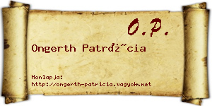 Ongerth Patrícia névjegykártya